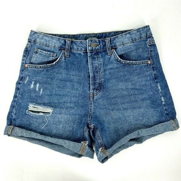 wild fable Pants - Wild Fable Denim Shorts Womens Size 12 Blue Jean High Rise Bermuda Distressed